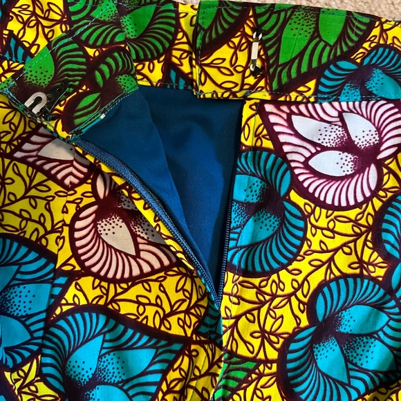 Women’s African Maxi Skirt Colorful Floral Pleated Back - Picture 6 of 11